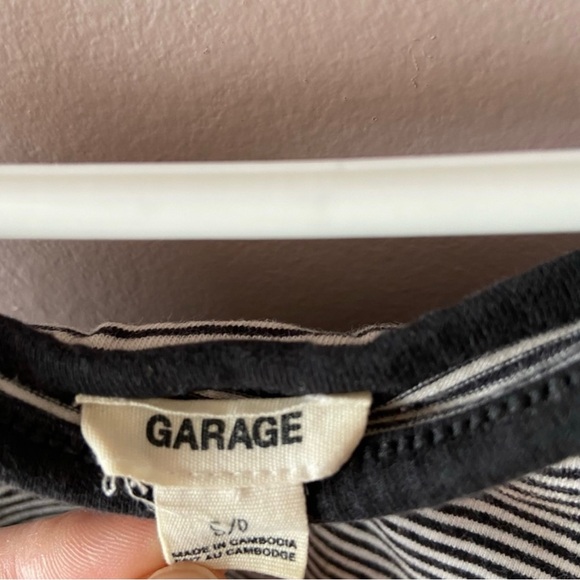 Garage Women’s Black & White Striped Sleeveless Crop Top - Picture 2 of 9